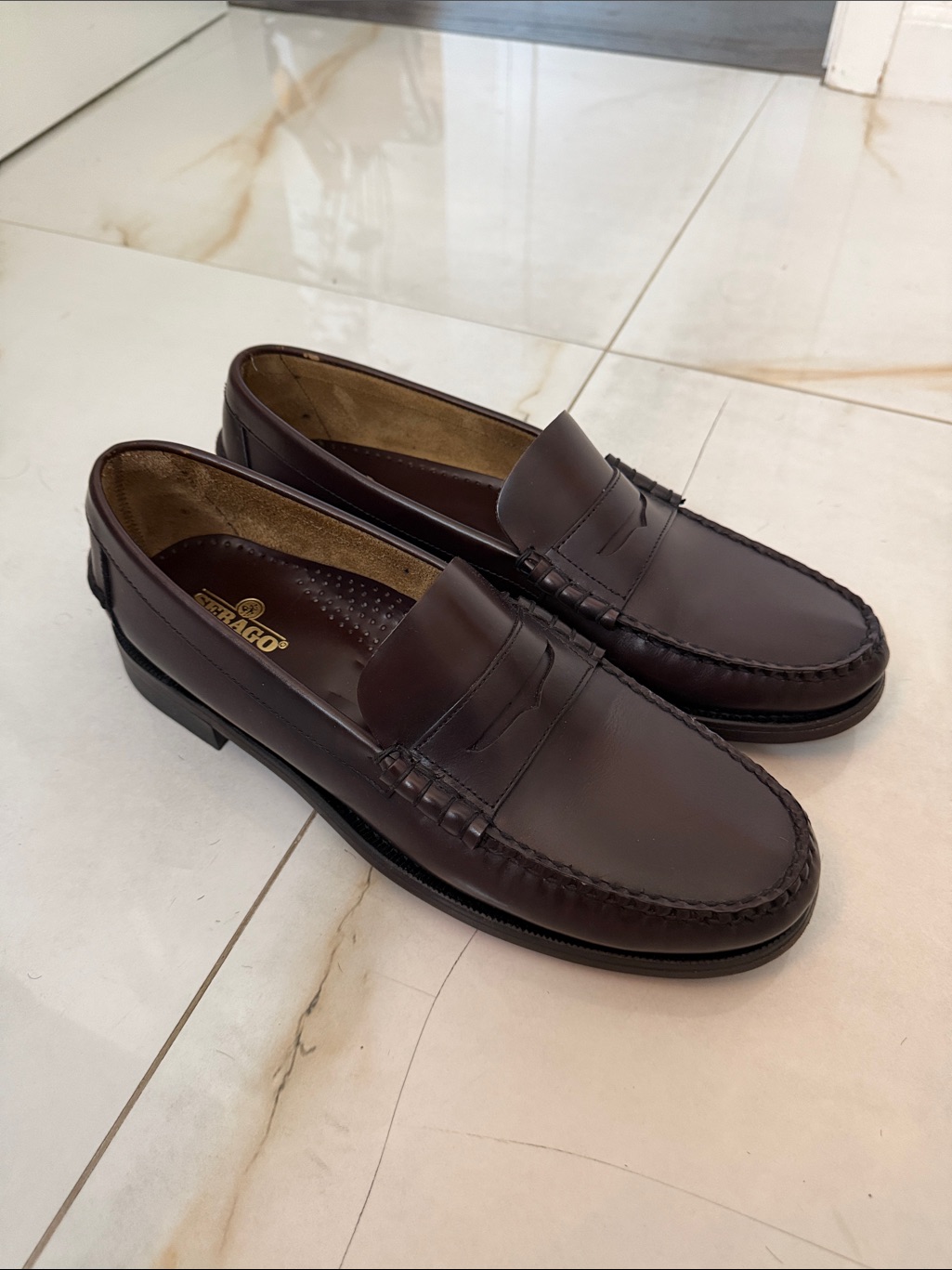 Sebago Classic Dan Dark Brown Burgundy Men's Penny Loafers In Dark Brown Sz 11.5